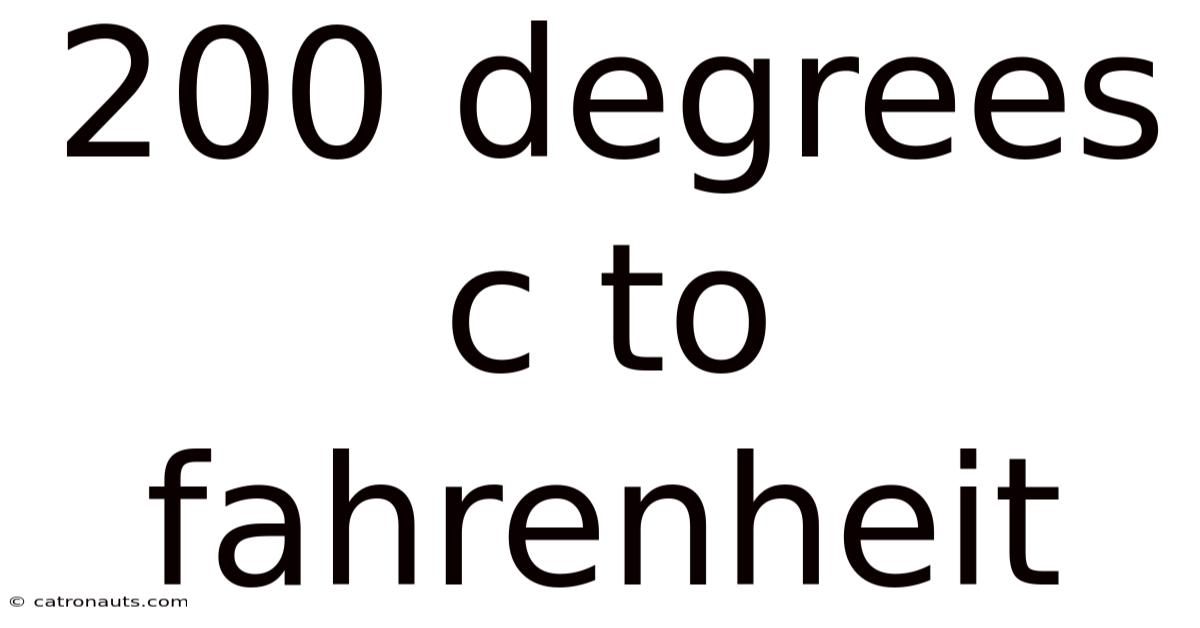 200 Degrees C To Fahrenheit