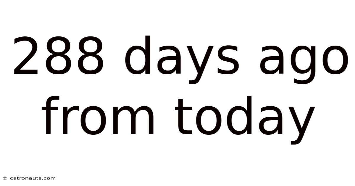 288 Days Ago From Today