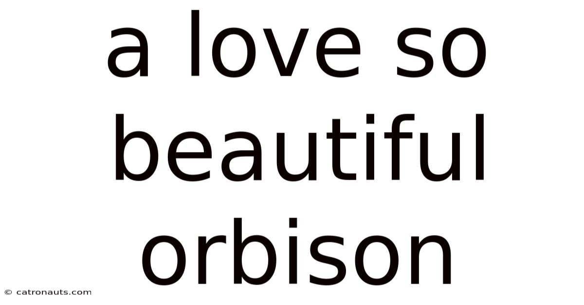 A Love So Beautiful Orbison