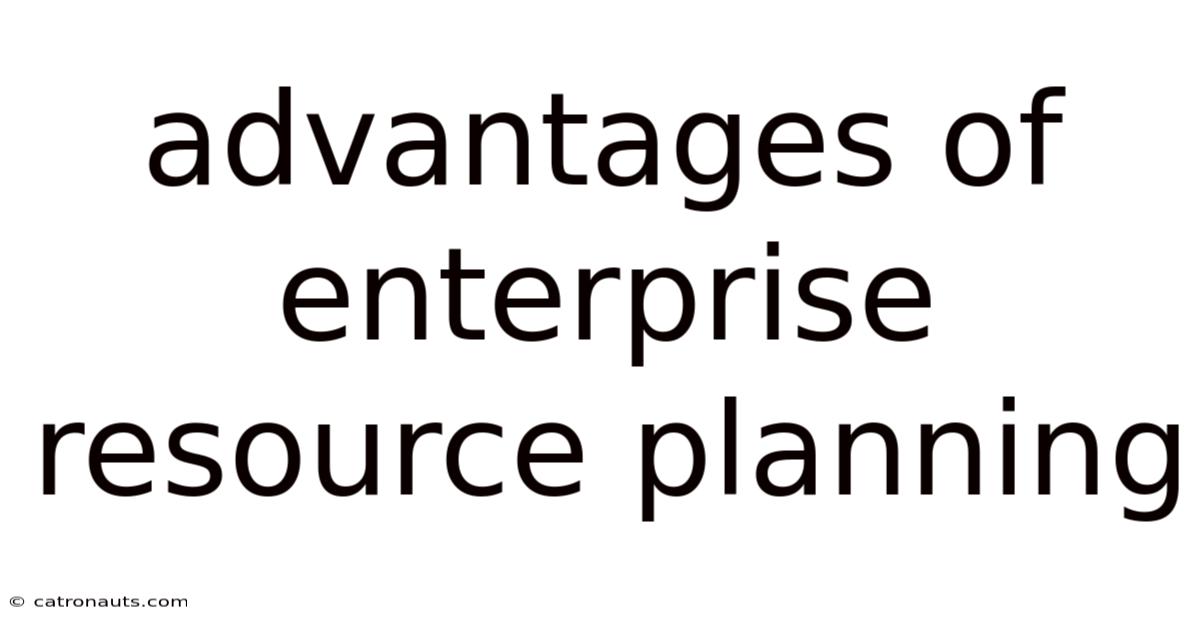 Advantages Of Enterprise Resource Planning