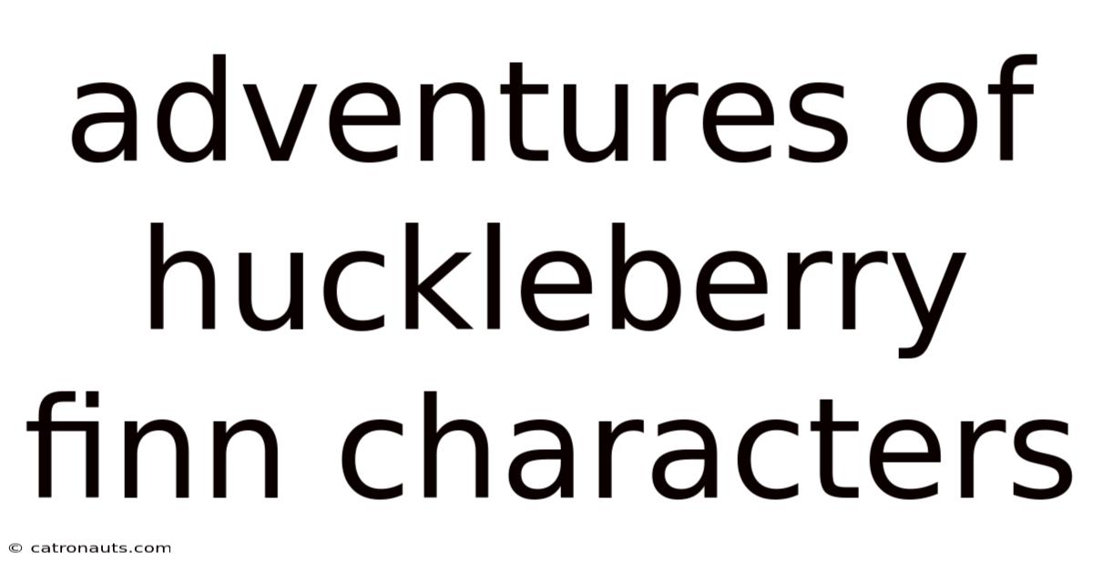 Adventures Of Huckleberry Finn Characters