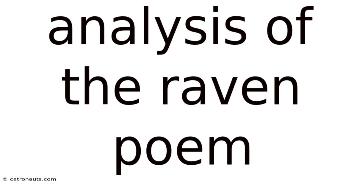 Analysis Of The Raven Poem