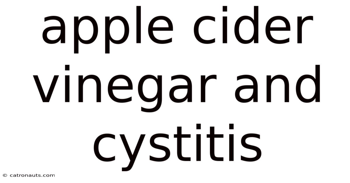 Apple Cider Vinegar And Cystitis