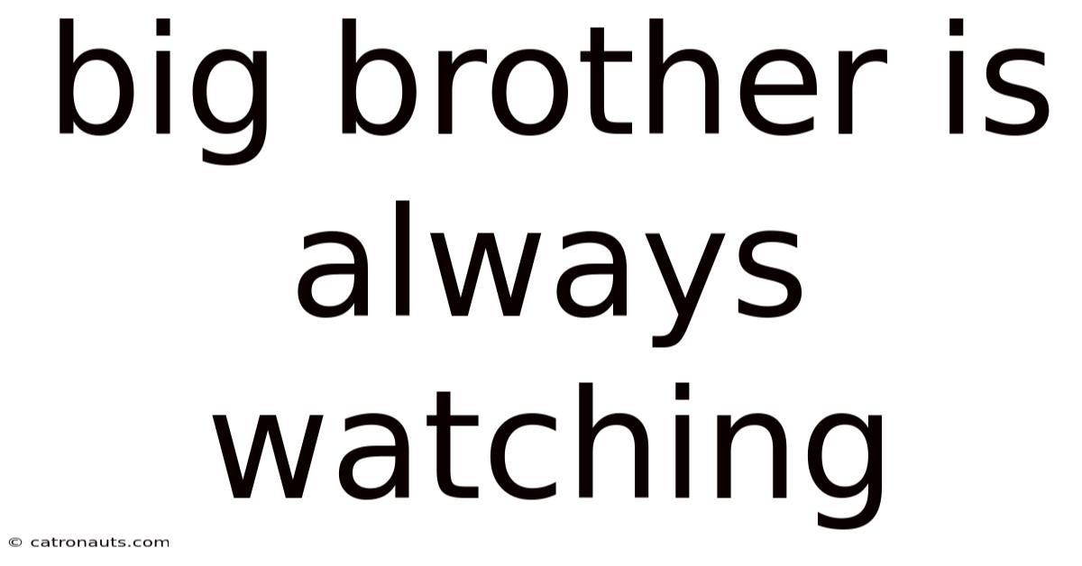 Big Brother Is Always Watching