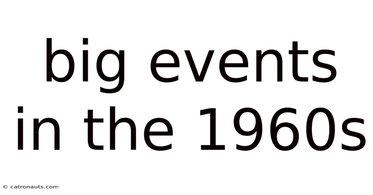 Big Events In The 1960s