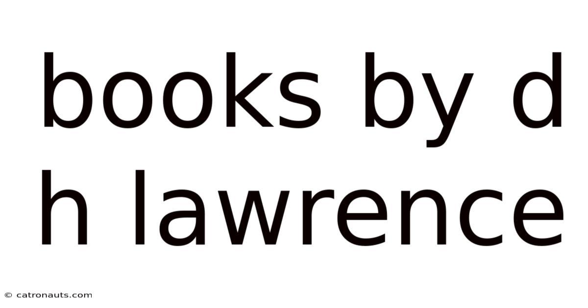 Books By D H Lawrence