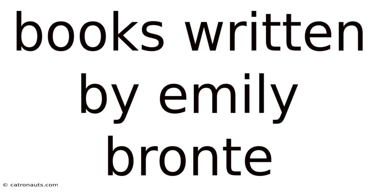 Books Written By Emily Bronte