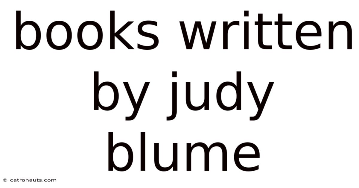 Books Written By Judy Blume