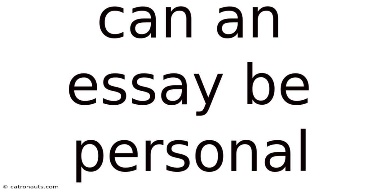 Can An Essay Be Personal
