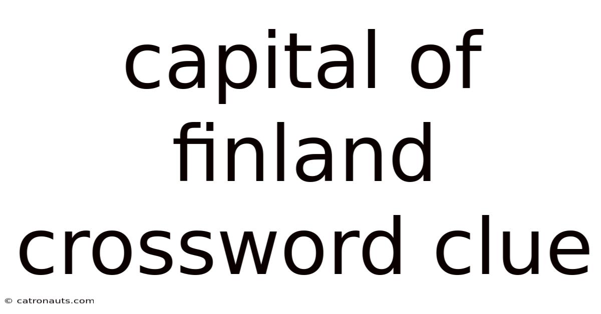 Capital Of Finland Crossword Clue