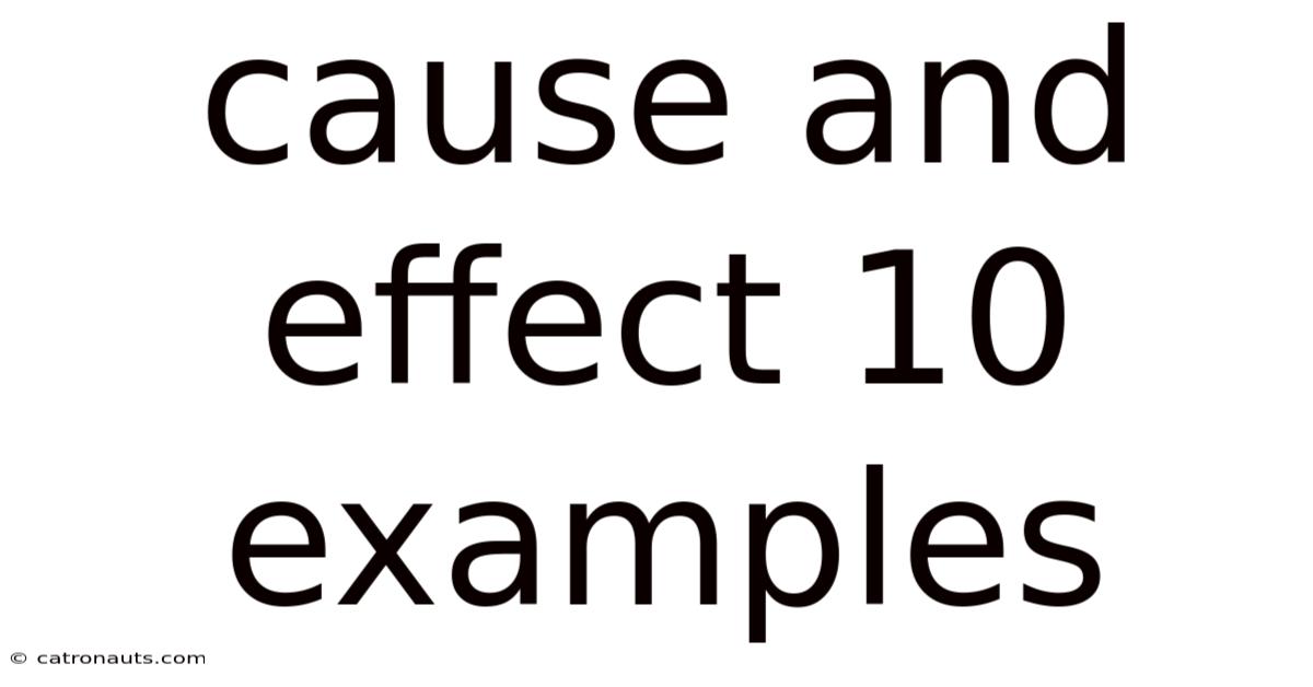 Cause And Effect 10 Examples