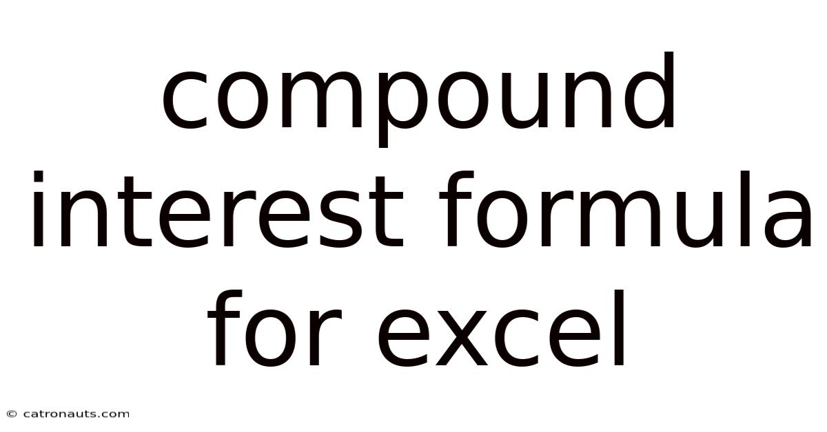 Compound Interest Formula For Excel