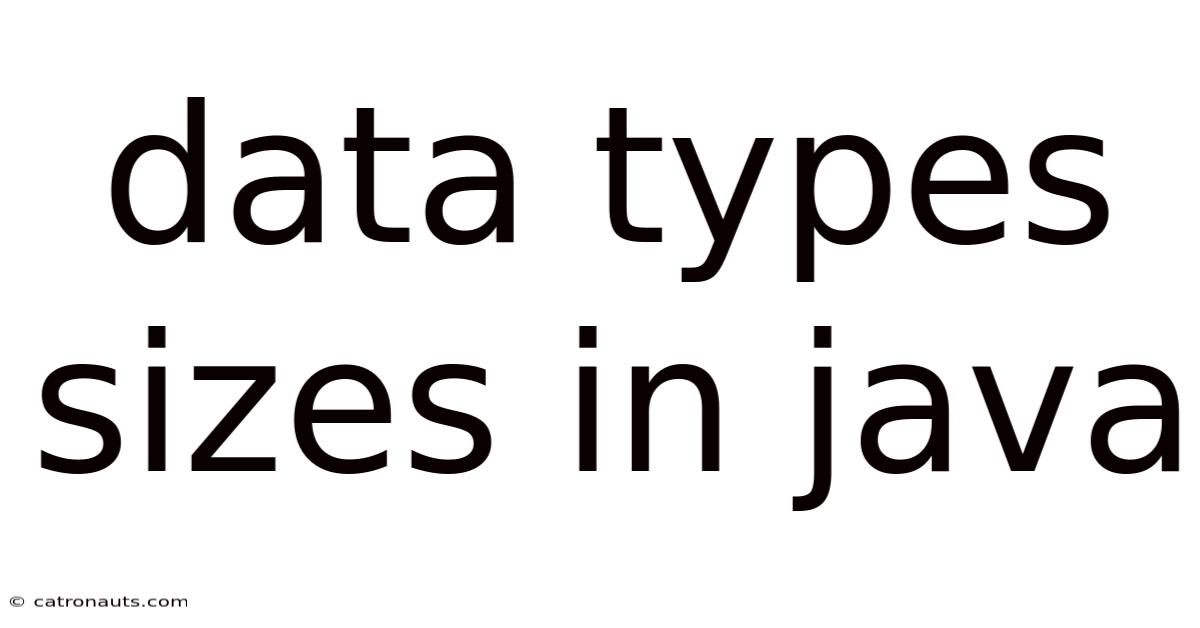 Data Types Sizes In Java