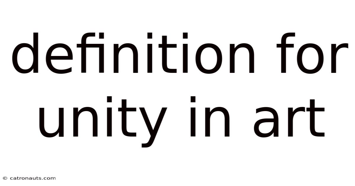 Definition For Unity In Art