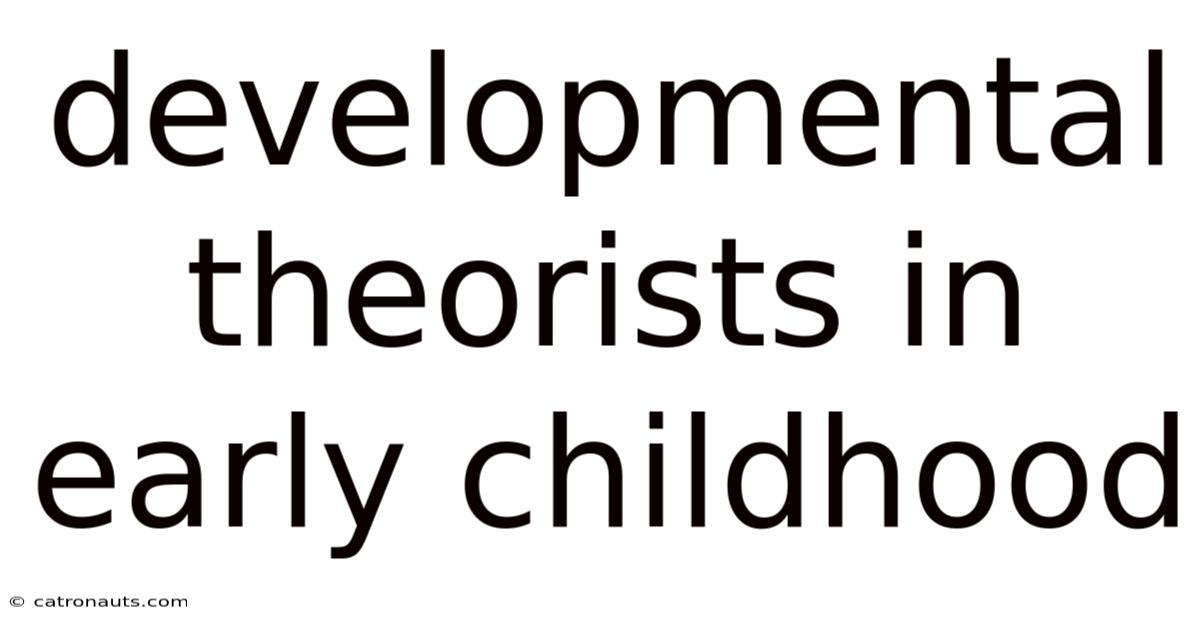 Developmental Theorists In Early Childhood
