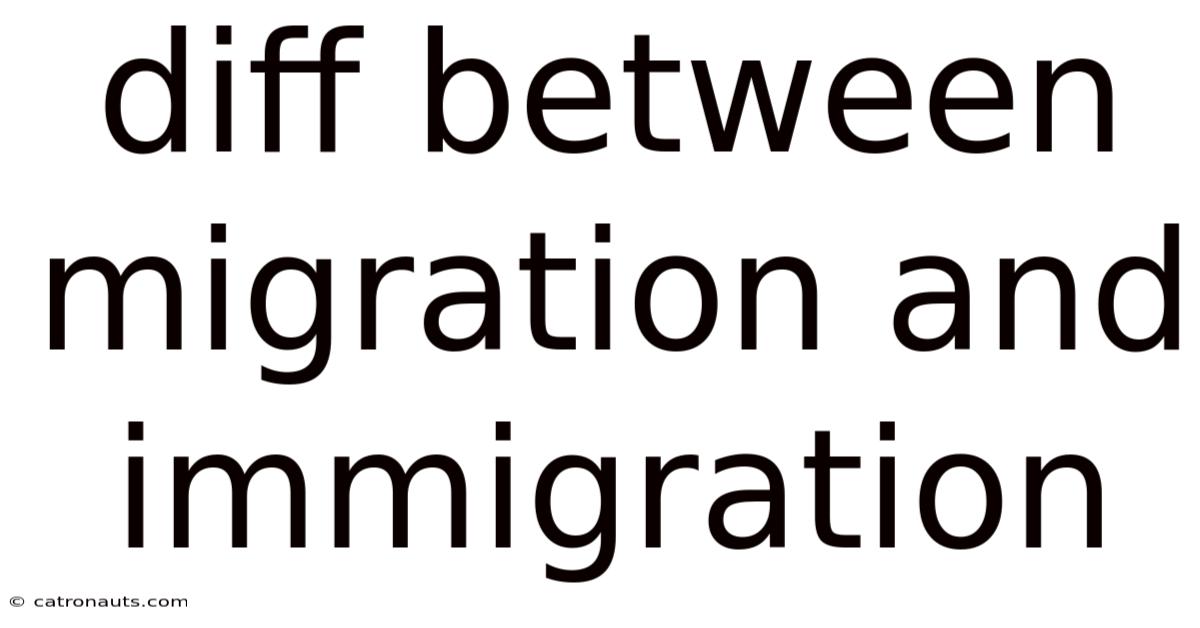Diff Between Migration And Immigration