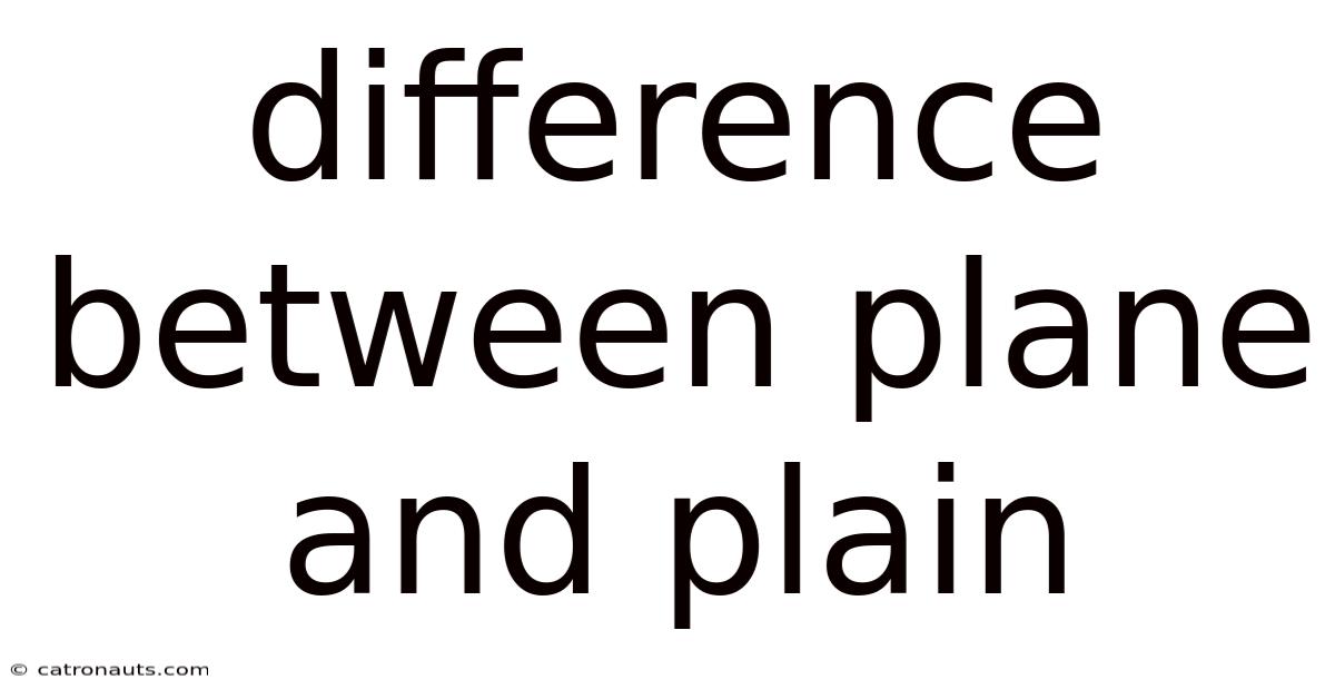Difference Between Plane And Plain