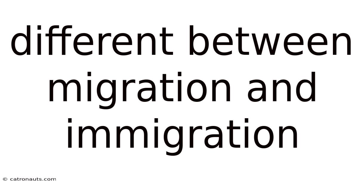 Different Between Migration And Immigration