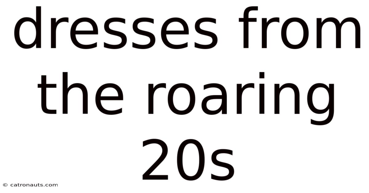 Dresses From The Roaring 20s
