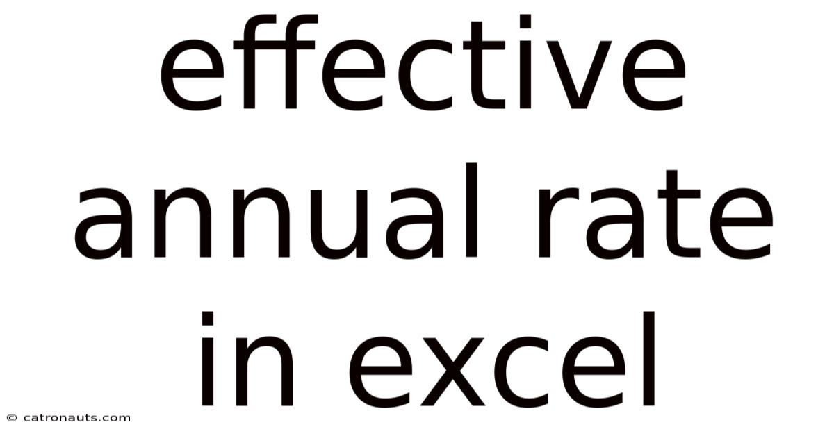 Effective Annual Rate In Excel