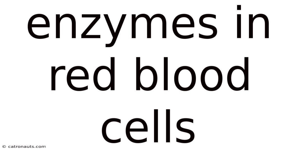 Enzymes In Red Blood Cells