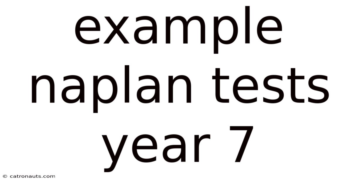 Example Naplan Tests Year 7