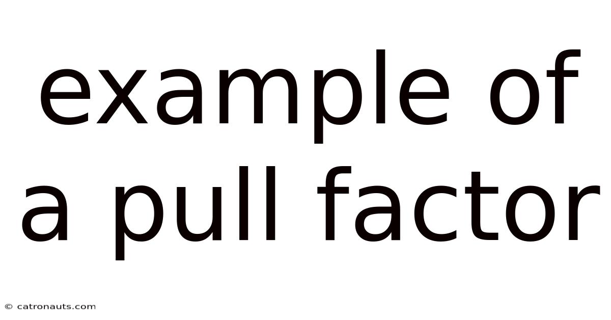 Example Of A Pull Factor
