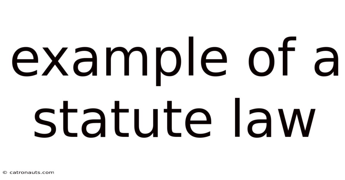 Example Of A Statute Law