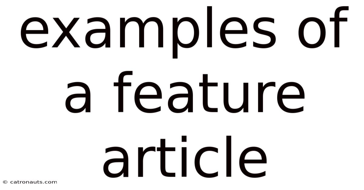 Examples Of A Feature Article
