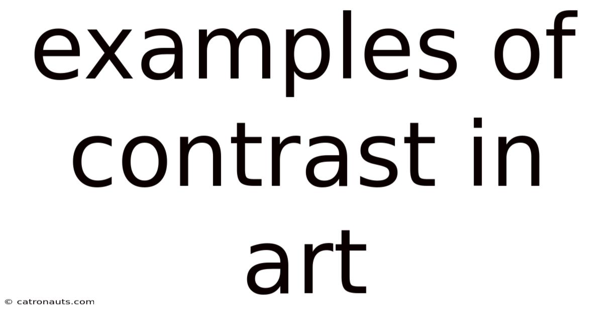 Examples Of Contrast In Art