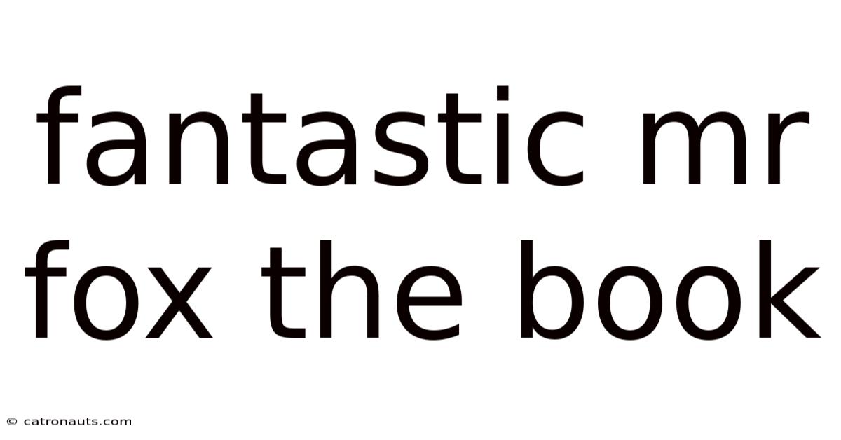 Fantastic Mr Fox The Book