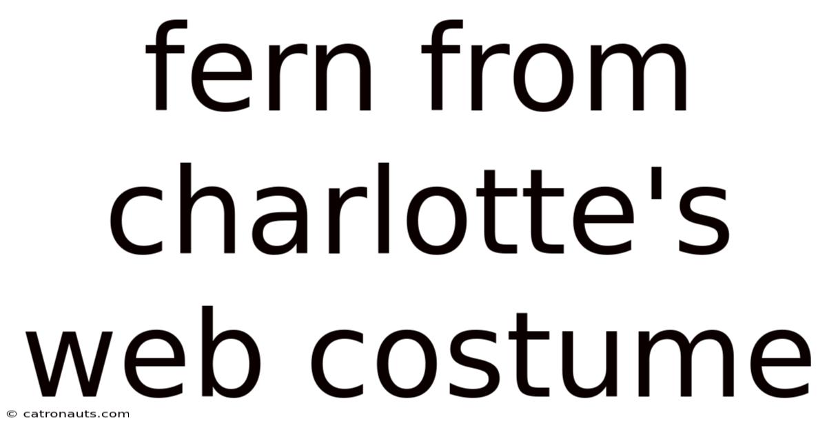 Fern From Charlotte's Web Costume
