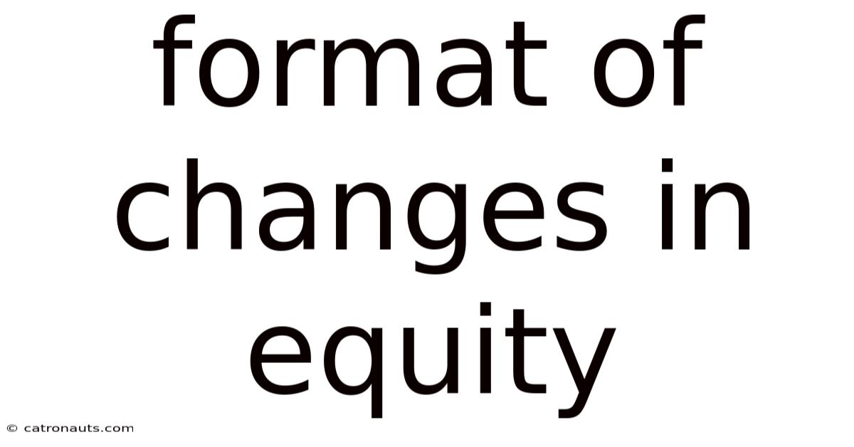 Format Of Changes In Equity
