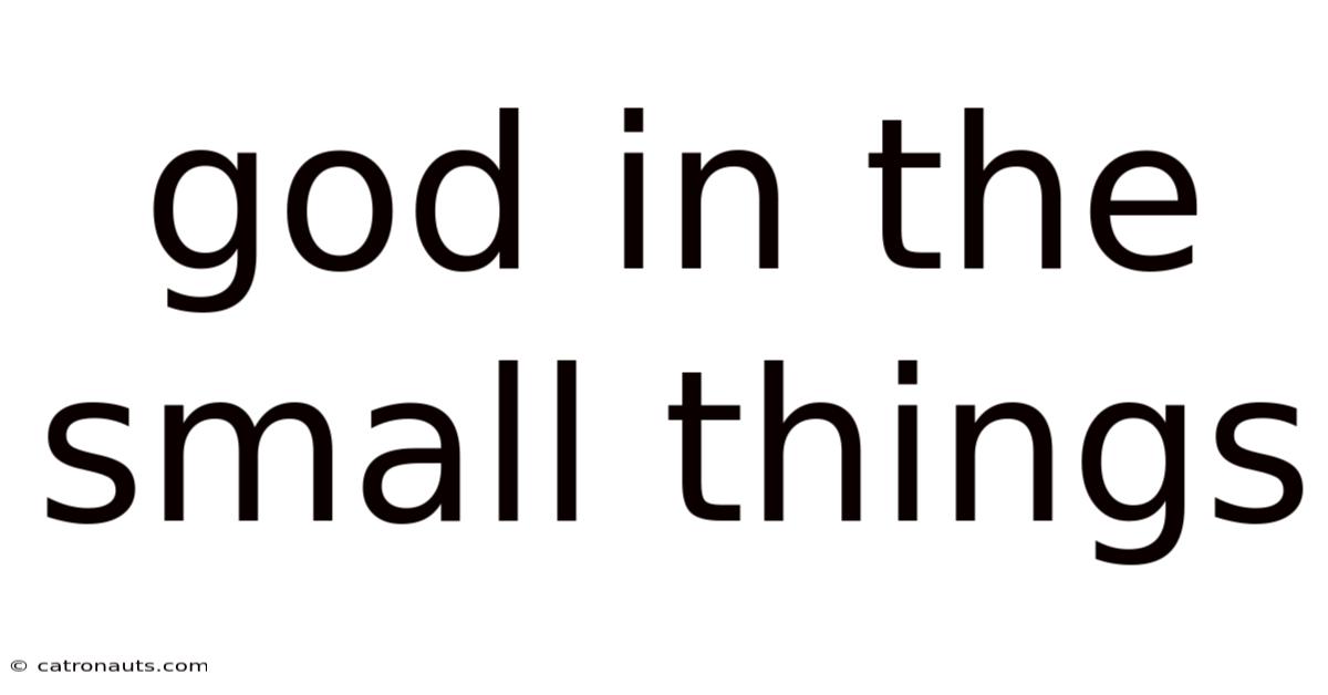 God In The Small Things