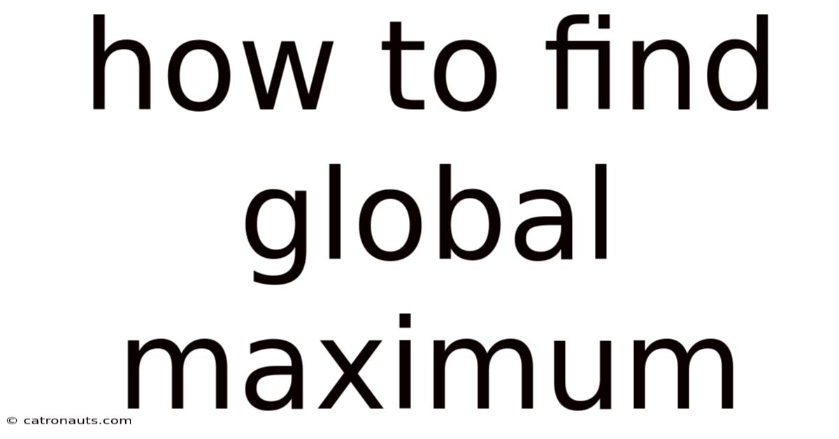How To Find Global Maximum