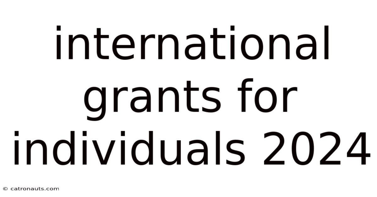 International Grants For Individuals 2024