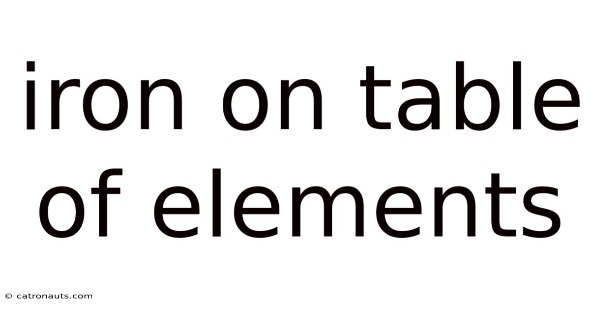 Iron On Table Of Elements