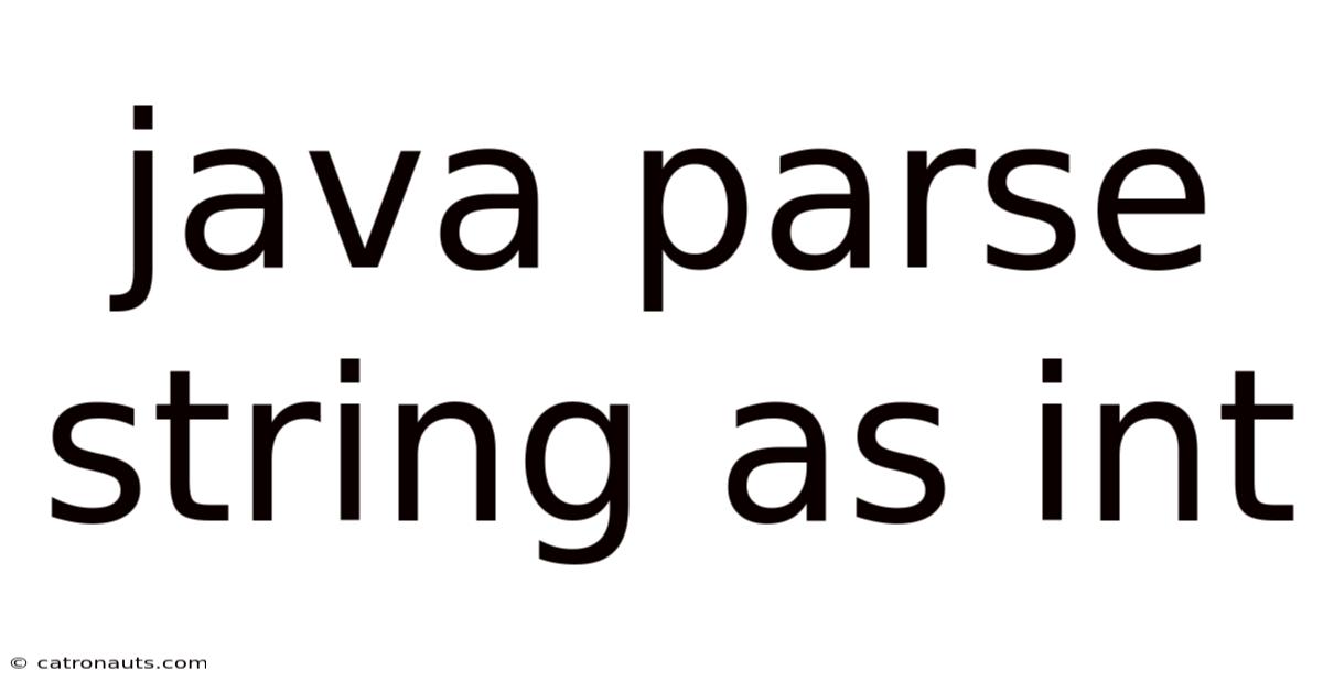 Java Parse String As Int