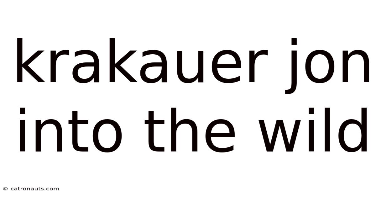 Krakauer Jon Into The Wild