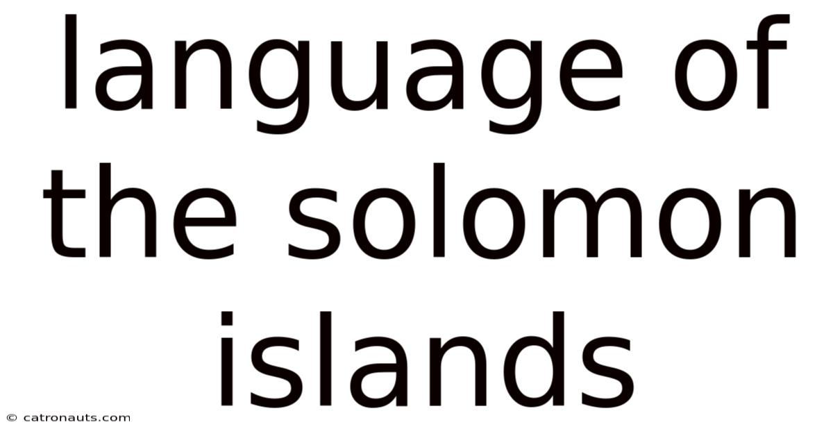 Language Of The Solomon Islands