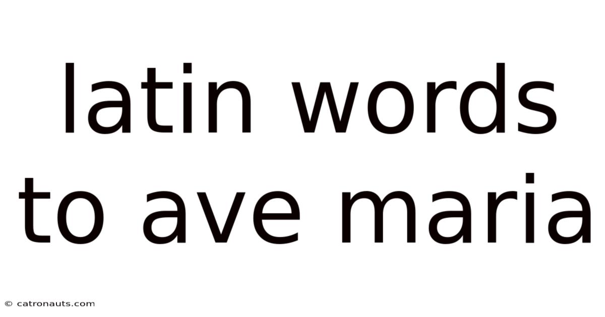 Latin Words To Ave Maria