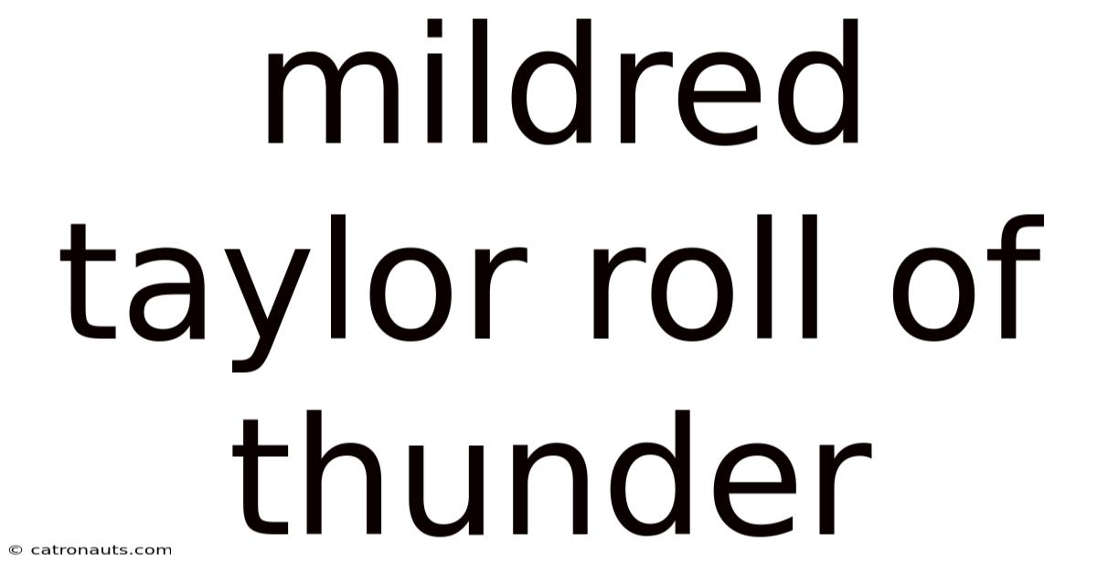 Mildred Taylor Roll Of Thunder