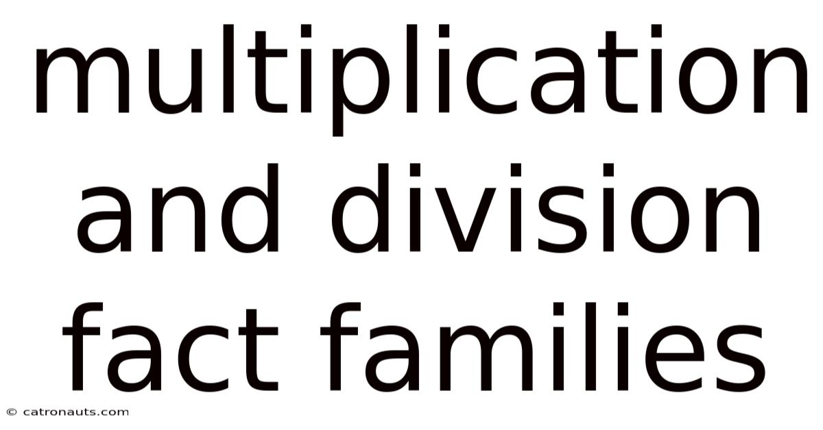 Multiplication And Division Fact Families