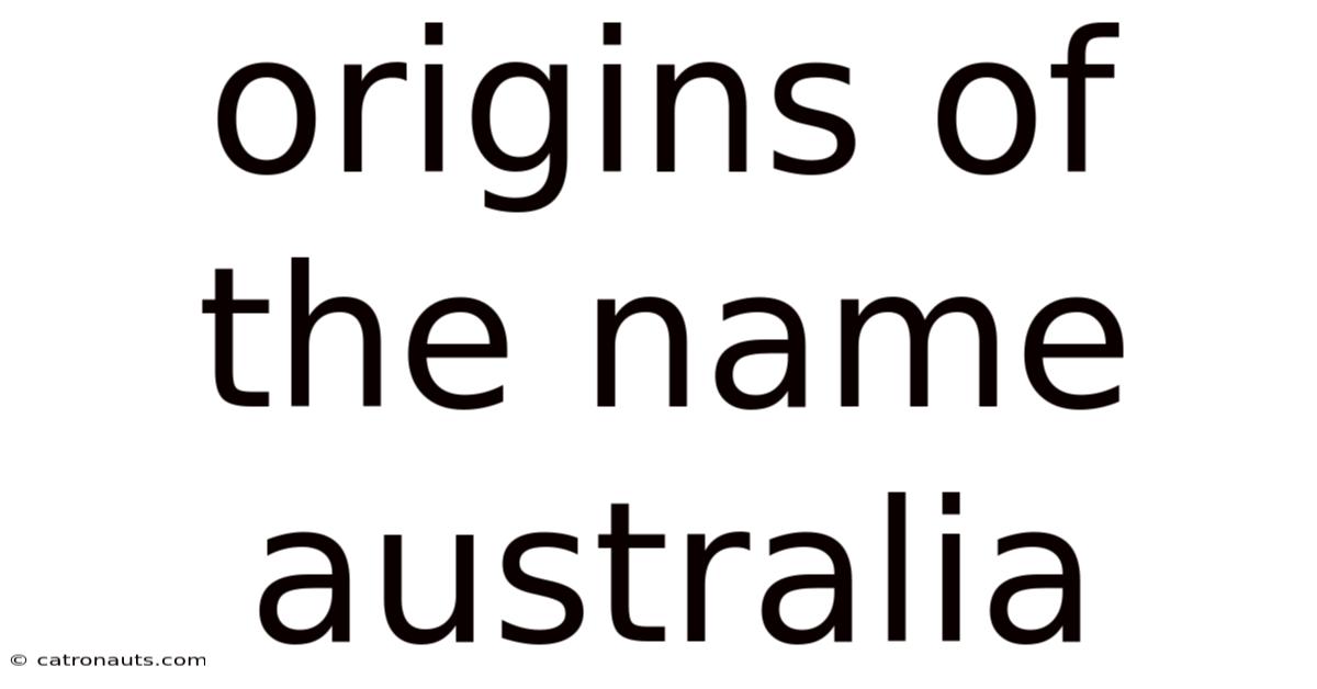 Origins Of The Name Australia