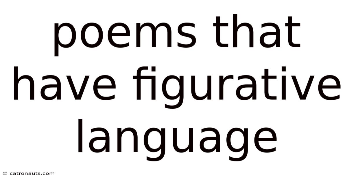 Poems That Have Figurative Language