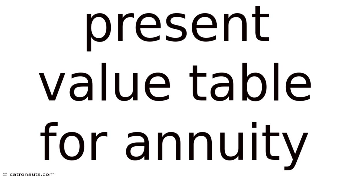 Present Value Table For Annuity