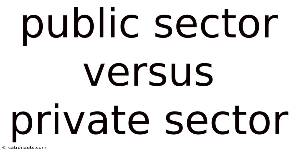 Public Sector Versus Private Sector