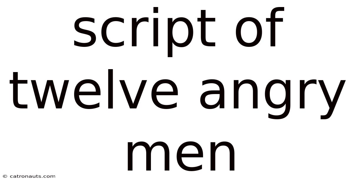 Script Of Twelve Angry Men
