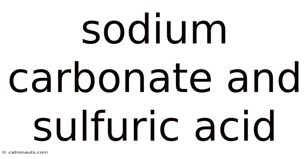 Sodium Carbonate And Sulfuric Acid