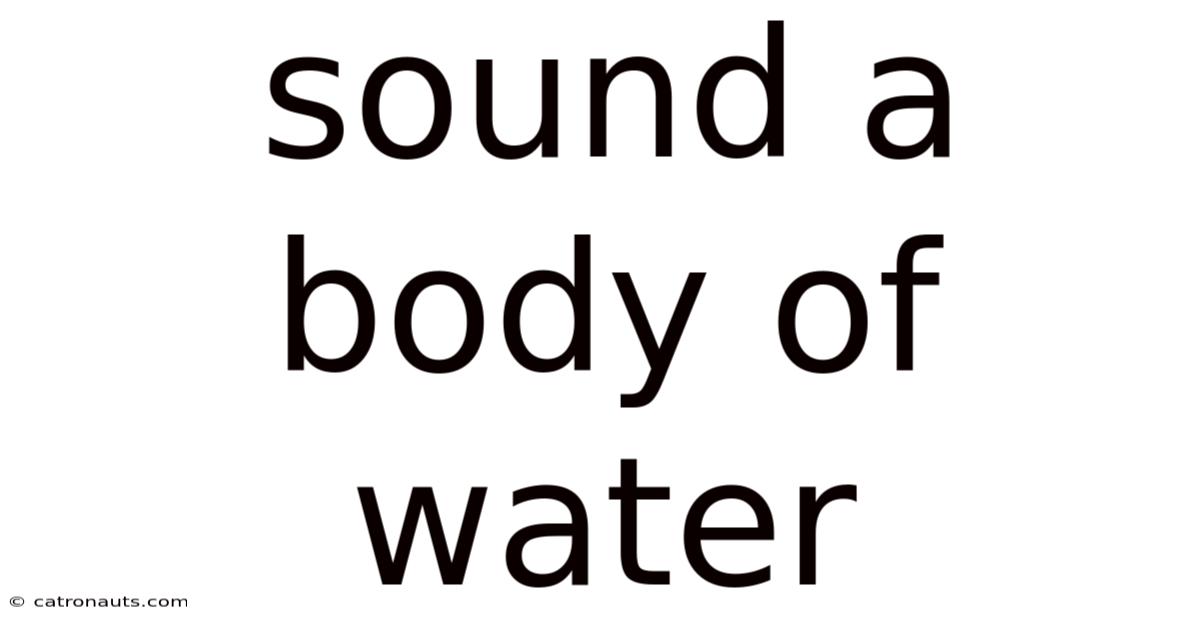 Sound A Body Of Water